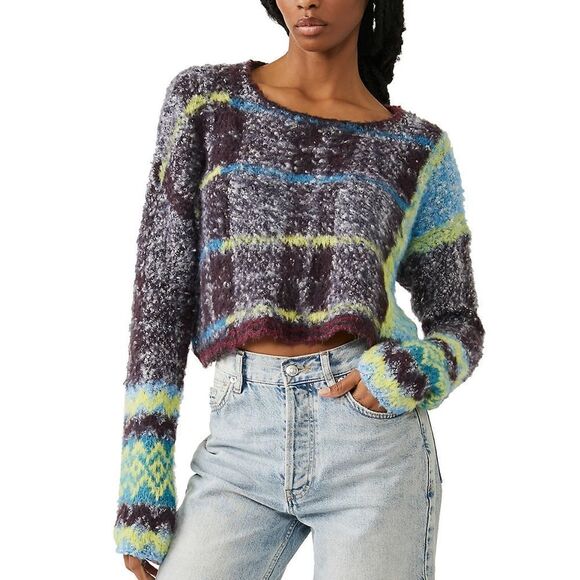 NWT Free people cropped pullover top M - Picture 1 of 10